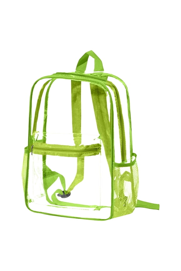 SDJMA Transparent Clear Backpack Stadium Approved Small Mini Bag For Sports Concerts Beach Festival Activities With 4 Pockets Large Capacity Lightweight Durable Vinyl Plastic Convenient