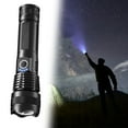 thumbnail image 1 of ICQOVD USB Rechargeable Telescopic LED Flashlight Aluminum Alloy Long Range Torch for Outdoor Adventure and Search, 1 of 8