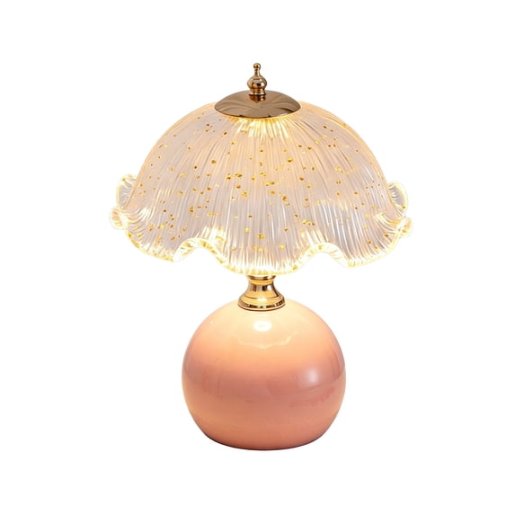 ICQOVD Vintage Handcrafted Eggshell Table Lamp Warm Ambient Lighting Home Decor Lamp for Bedroom Living Room office Gift