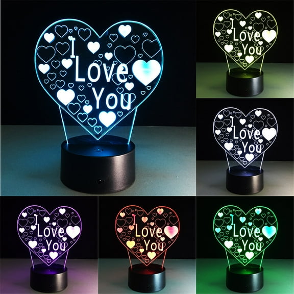 VALSEEL Visual Night Light 7 Color Changing LED Desk Lamp Bedroom Home Decorative Light Black,Home Decor Collection