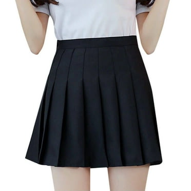 ICQOVD Women'S Fashion High Waist Pleated Mini Skirt Slim Waist Casual Tennis Skirt
