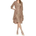 thumbnail image 1 of ICQOVD Womens Two Pieces Charming Solid Color Mother Of The Bride Lace Dresses, 1 of 3