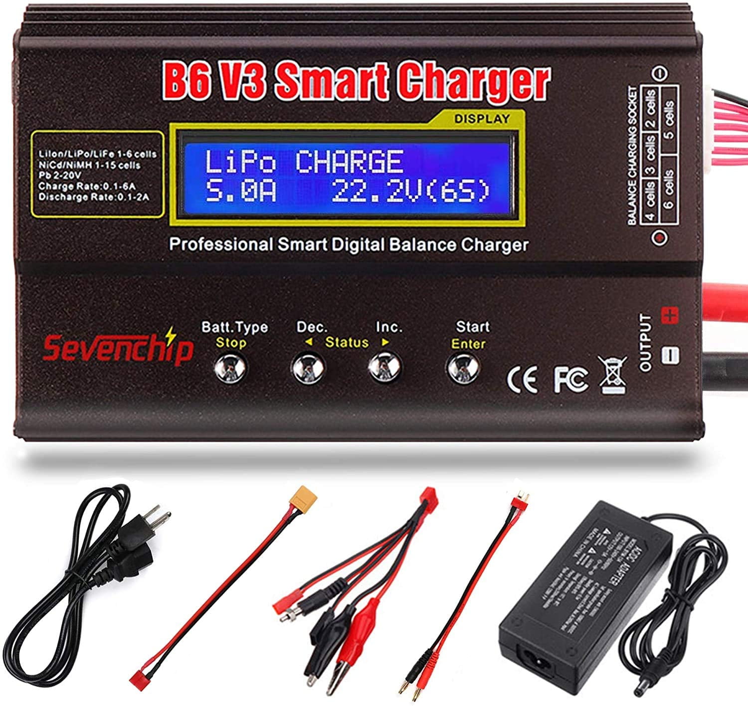 ICQUANZX B6 V3 Lipo Charger Balance Charger Discharger for LiPo/Li-ion ...