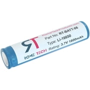 ICR 16650 3.7V 1600mAh Flat Top Rechargeable Battery - Unprotected Lithium Ion Li-ion Battery for Flashlights Torches and Other Devices