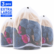 ICREOPRO 3 Pack Mesh Laundry Bags,Large Laundry Drawstring Bag,Washing Machine Mesh Wash Bags for College, Dorm and Apartment