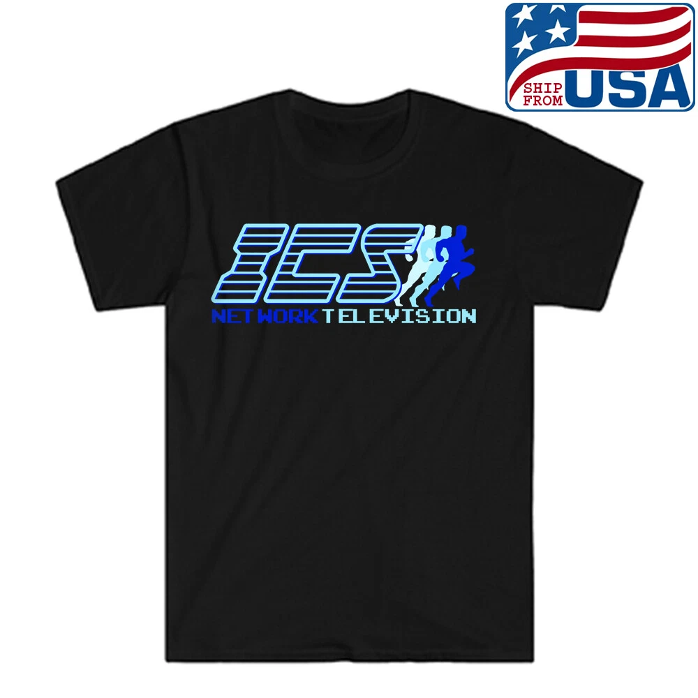 ICS Network Television The Running Man Action Men's Black Tshirt