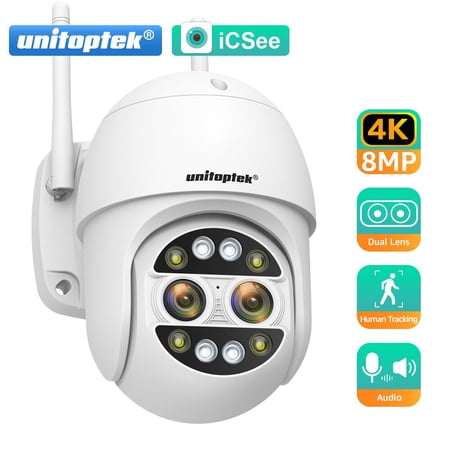 ICSee WiFi IP Camera Dual Lens HD Wireless Outdoor CCTV PTZ Home Security Camera