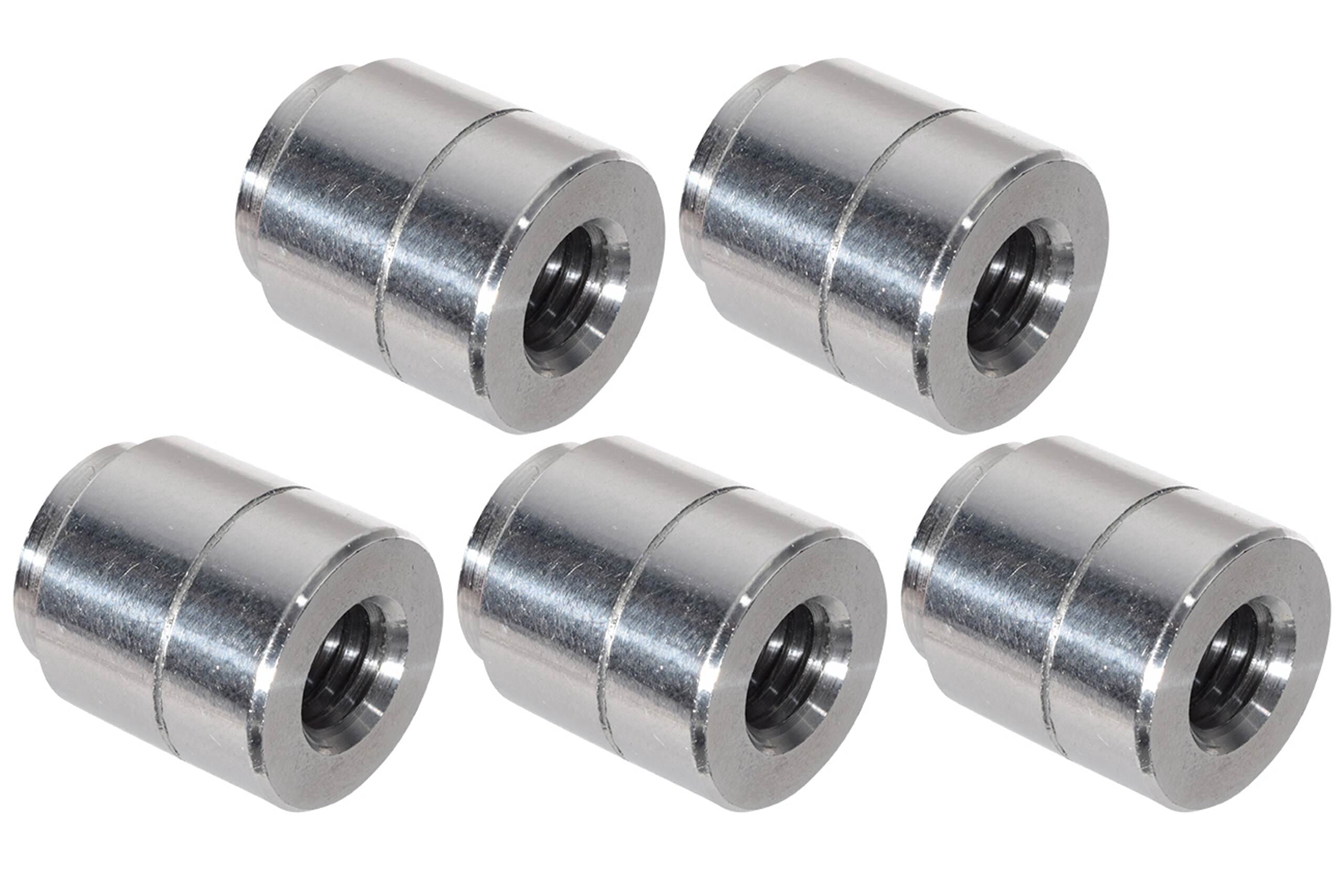 ICT Billet 5pc Aluminum 3/8"-16 Standard Weld On Bung Female Nut Threaded Insert Weldable Inch 3/8"