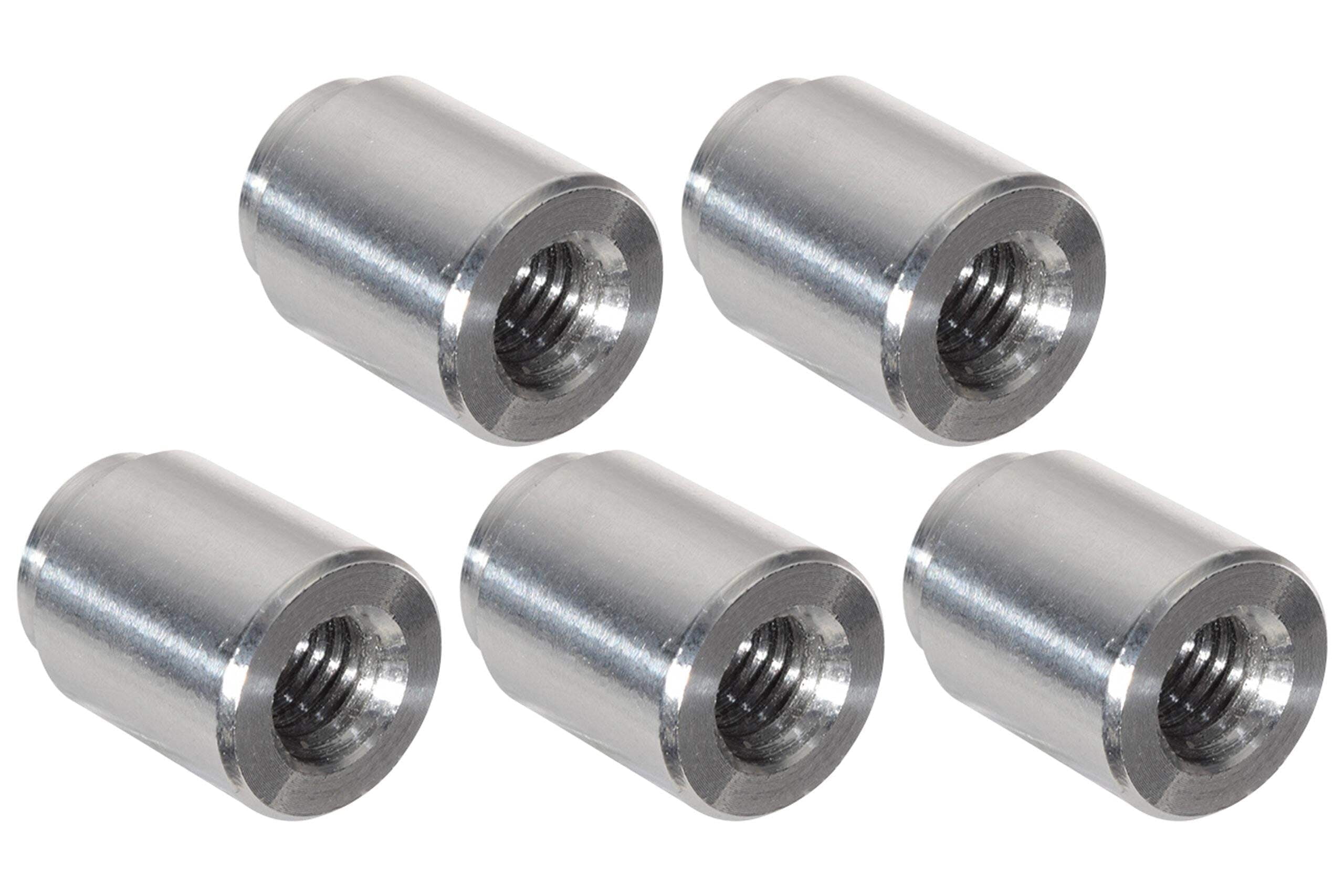 ICT Billet 5pc Aluminum M8-1.25mm Weld On Bung Female Nut Threaded Insert Weldable Metric 8mm 14.5mm