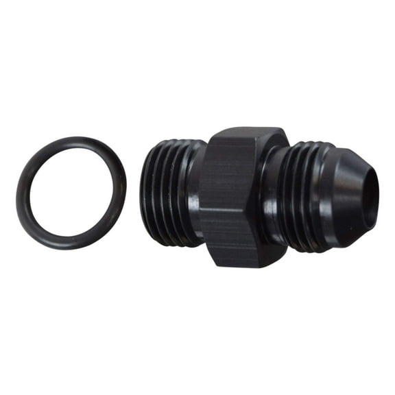 ICT Billet -8AN Flare to 8 Oring ORB Male Fuel Pump Rail Adapter Fitting Flare Hose Plumbing Oil Straight Thread Regulator Port Fluid End Black Anodized F08AN08OR