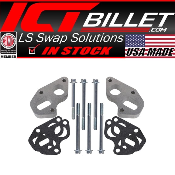 ICT Billet .95" Water Pump Spacer Kit Compatible with Gen V LT Corvette to Camaro/CTSV Adapter LT1
