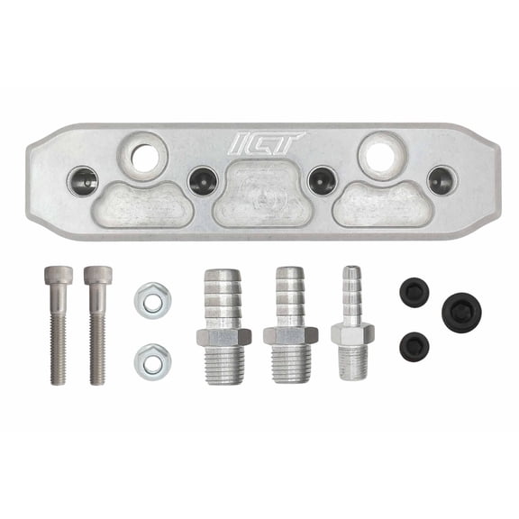 ICT Billet Aluminum 6-Port Vacuum Boost Distribution Block Intake Turbo Air Feed Junction Manifold