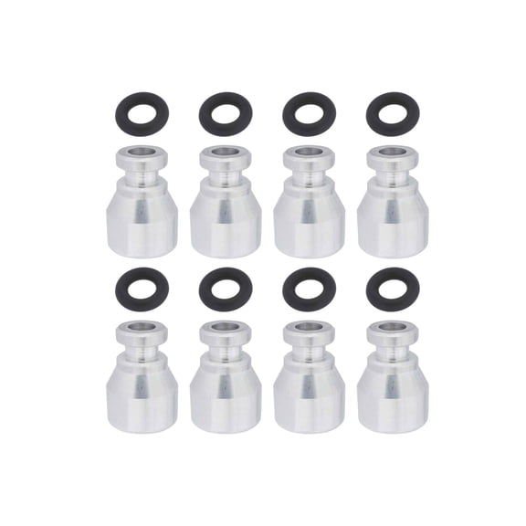 ICT Billet Fuel Injector Spacer Set of 8 LS2 or E85 Truck Intake Manifold to LS3 Injector Adapter