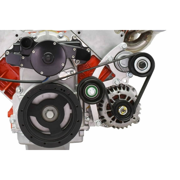 ICT Billet LS Corvette Low Mount Alternator Bracket for Electric Water Pump Compatible with Chevy Corvette LS1 LS2 LS3 LS7 LS6 Billet Aluminum 6.0L 6.2L LSX 551667EWP-1