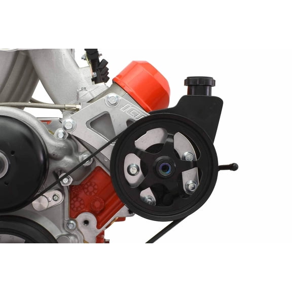 ICT Billet LS Heavy Duty Truck Power Steering Bracket Kit for Saginaw Pump Relocation for Swap Vehicles Compatible with LS Truck and Chevy Camaro SS LS3 L99 Crank Pulley LQ4 LQ9 L33 551321-LS01-3