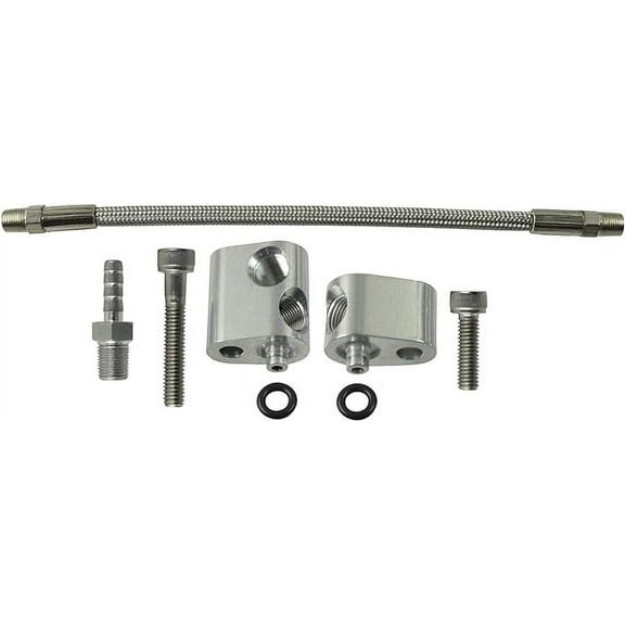 ICT Billet LS Stacked Coolant Steam Crossover Tube for 3 Bolt DBC DBW Gen 3 Throttle Body Stainless Steel Braided Hose Kit LS1 LSX LM7 LR4 LQ4 LS6 L59 LQ9 LM4 L33 551675