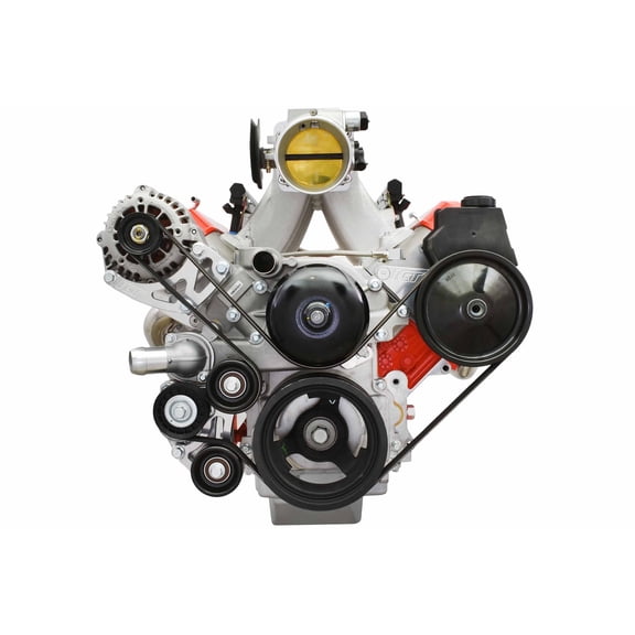 ICT Billet LS Truck Alternator and Power Steering Relocation Bracket Kit (LS1 Water Pump) Compatible