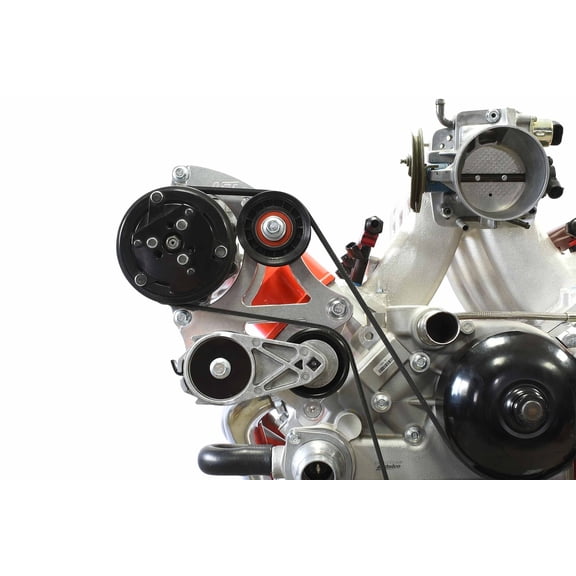 ICT Billet LS1 Camaro GTO Sanden 7176 SD7 Mini A/C Air Conditioner Compressor Bracket Billet Aluminum High Mount Passenger Side 551472LS0-2