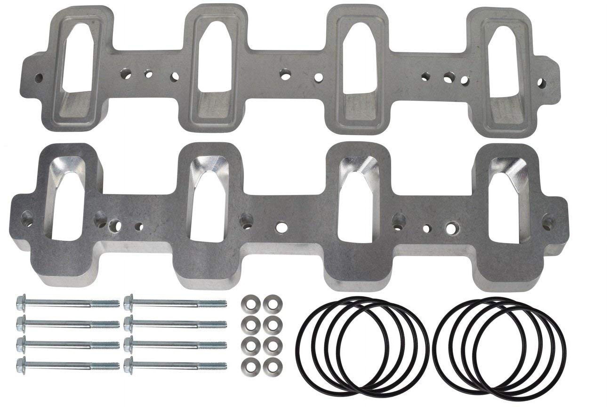 Endxedo LS1 Rectangle Billet Intake Manifold Adapter Plates Fit For Cathedral Port Cylinder Head To Ls3 Lsa Zl1 Cts V Black