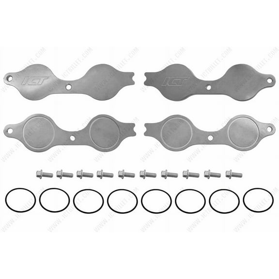 ICT Billet LT Gen V Exhaust Port Blockoff Cover Plates fits 2014+ LT-Based Engines 5.3L 6.2L LT1 L83 L86 L84 L87 L8T L82 LT4 LT2 LT5