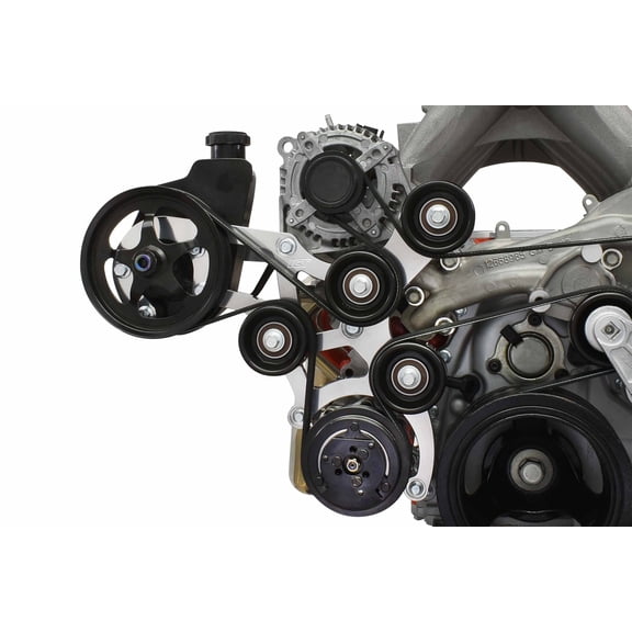 ICT Billet LT Gen V Swap Power Steering & 7176 A/C Compressor Bracket Kit OBS Truck Compatible with Saginaw Air Conditioner L83 L86 Gen 5 V RPO Code Engines 551118-7176-3