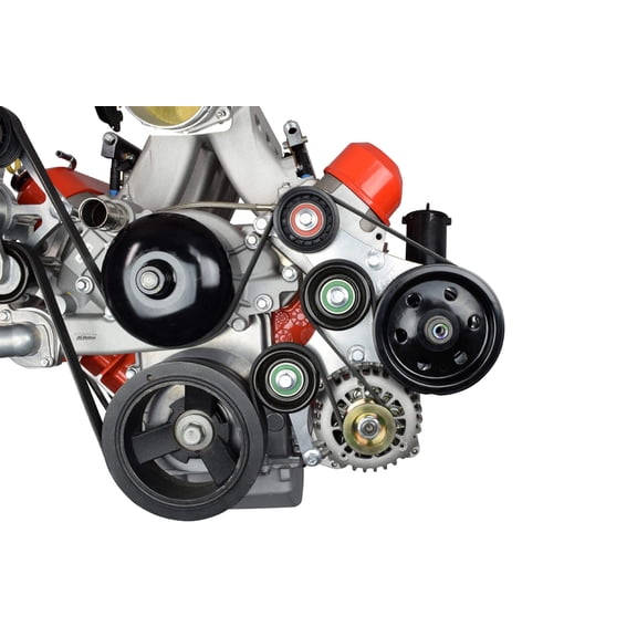 ICT Billet OEM Fox Body Power Steering Alternator Bracket Kit Mustang Compatible with LS1 LS Swap