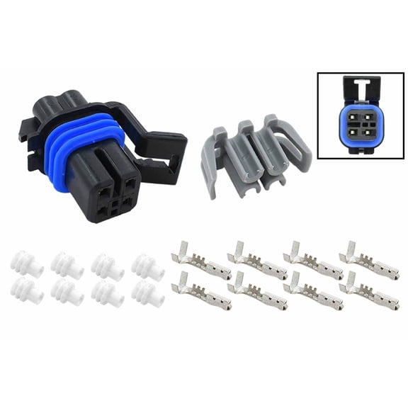 ICT Billet Oxygen Sensor 02 GM LS Sensor Square Female 1-Keyway Wire Connector Plug Component Kit Terminals Seals Metri-Pack 150 WC0XY34