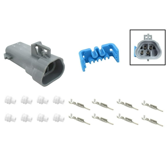 ICT Billet Oxygen Sensor 02 GM LS Sensor Trapezoid Male Wire Connector Plug Component Kit Terminals Seals Metr-Pack 150 WC0XY36