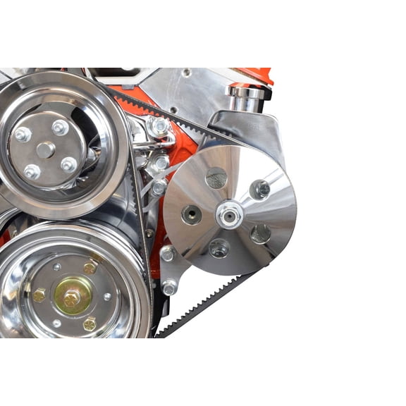 ICT Billet SBC Power Steering Pump Bracket Billet Aluminum V-Belt Slotted Adjustable LWP 305 327 383 5.0L 5.7L V8 Compatible With 350 Small Block Chevy Long Water Pump 551522