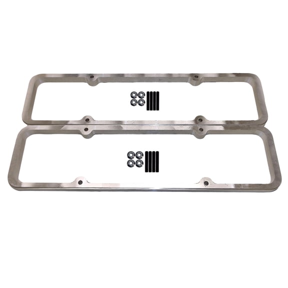 ICT Billet SBC Small Block Chevy 3/4" Billet Valve Cover Spacer Riser 350 Compatible with Chevrolet Shaft Mount Roller Rocker Engines Clearance 551661-7