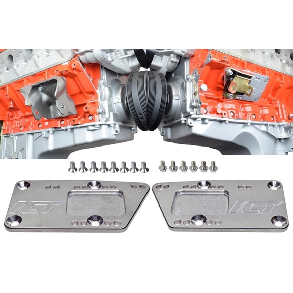 ICT Billet SBC to LS Engine Motor Mount Adapter Plate, Small Block LS Swap Bracket, Adjustable, Billet, 551628