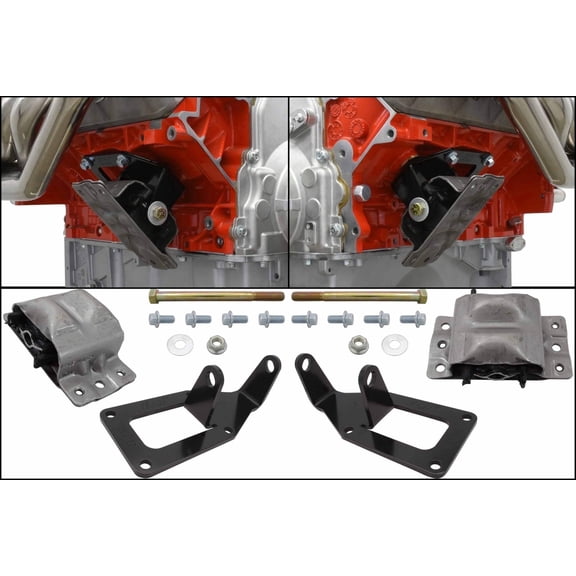 ICT Billet Swap Engine Conversion Mount Kit Compatible with 2WD 1988-1998 Chevy OBS Truck - LS1 LM7 LR4 LQ4 LS6 L59 LQ9 LM4 L33 LS2 LH6 L92 L76 LY2 LY5 LY6 LC9 LFA LH8 LMG LS3 L98 5510-KIT001EM