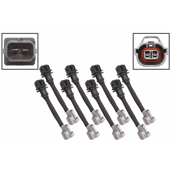 ICT Billet Wire Harness Adapter Compatible with Jetronic EV1 to Denso Bosch Fast Fuel Injector OEM Color