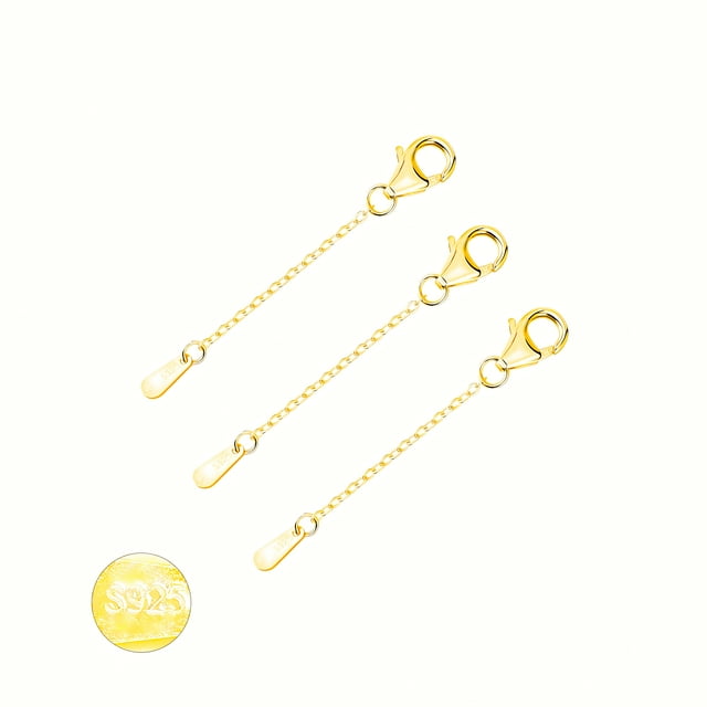 ICTPTOSL 3Pcs 18K Gold Plated Chain Necklace Extender Delicate Durable Adjustable Gold Chain