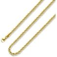 thumbnail image 1 of Twist Gold Chain Necklace, Stainless Steel Rope Chain for Men Women, 16-26 Inches, 1 of 7