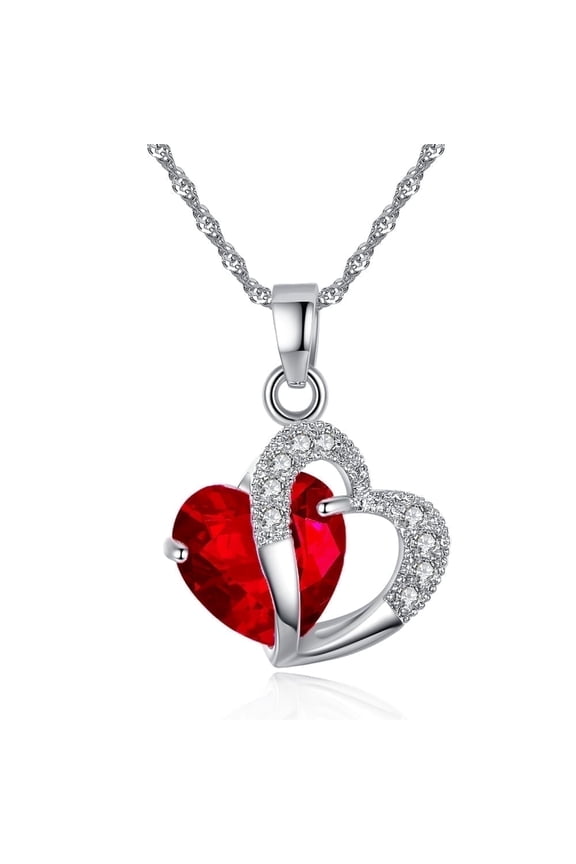 Mother's Day Gifts for Women, Sterling Silver Heart Pendant Necklace with Birthstone, Jewelry Gifts for Women Mom Wife Girlfriend