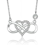 ICTPTOSL Mothers Day Gifts for Women Sterling Silver Infinity Heart Necklace Anniversary Birthday Jewelry Gift for Women for Her