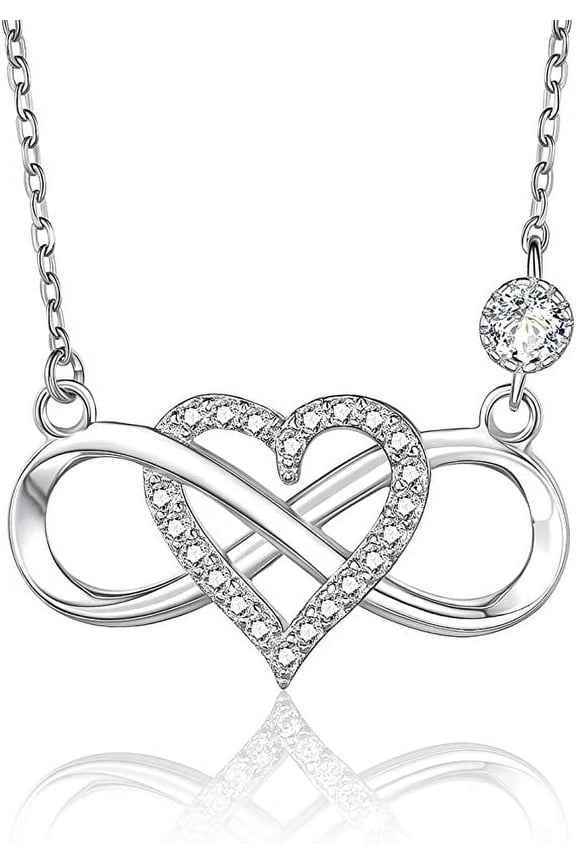 Mother's Day Gifts for Women Sterling Silver Infinity Heart Necklace Anniversary Birthday Jewelry Gift for Women for Her