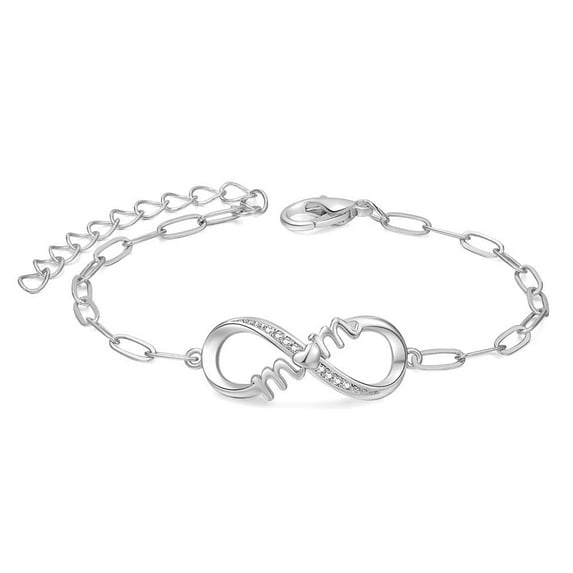 ICTPTOSL I Love You Mom Gold Plated Infinity Bracelet for Mother Mama Mommy Mum Birthday Jewelry Mothers Day Gifts