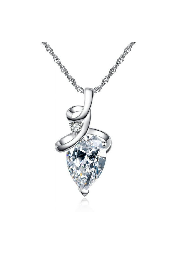 Infinity Necklace Sterling Silver Teardrop Crystal Necklace Anniversary Birthday Jewelry Gifts for Women Sisters Daughter