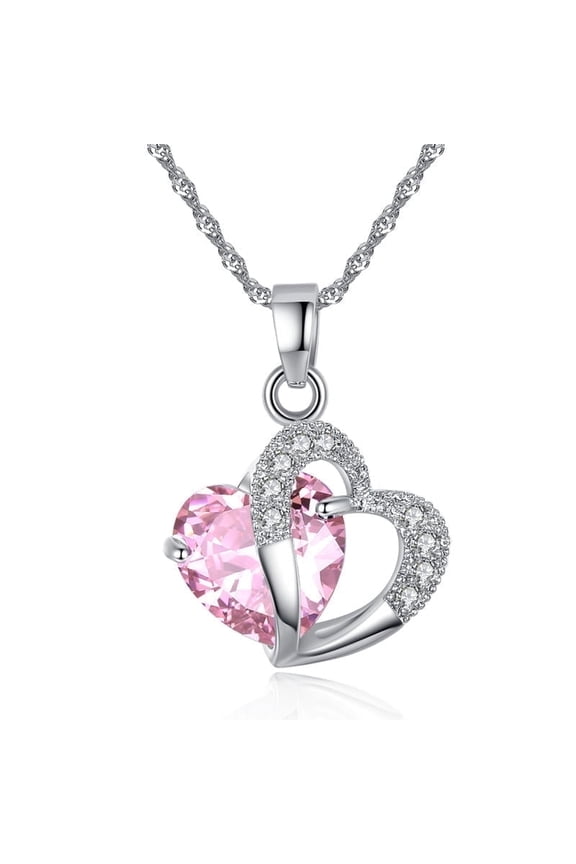 Valentine Gifts for Women, Sterling Silver Heart Pendant Necklace with Birthstone, Jewelry Gifts for Women Mom Wife Girlfriend