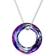 ICTPTOSL Mothers Day Gifts for Women, 925 Sterling Silver Circle Necklace with Austrian Crystal, Jewelry Gifts for Women Mother Wife