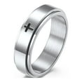 thumbnail image 1 of ICTPTOSL Spinner Cross Rings for Men, Anxiety Fidget Rings Men, Mens Rings Stainless Steel for Stress Relieving, Promise Ring for Women Size 5-12, 1 of 6