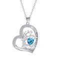 thumbnail image 1 of Rynsito Mother's Day Gifts for Women, Sterling Silver Tree Life Necklace with Heart Birthstone Necklace, Jewelry Gifts for Mother Wife Daughter Girlfriend, 1 of 5