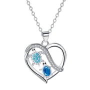 Rynsito Mothers Day Gifts for Women, Sterling Silver Sea Animals Jewelry, Turtle Pendant with Birthstone Necklace for Women Mother Wife Girlfriend