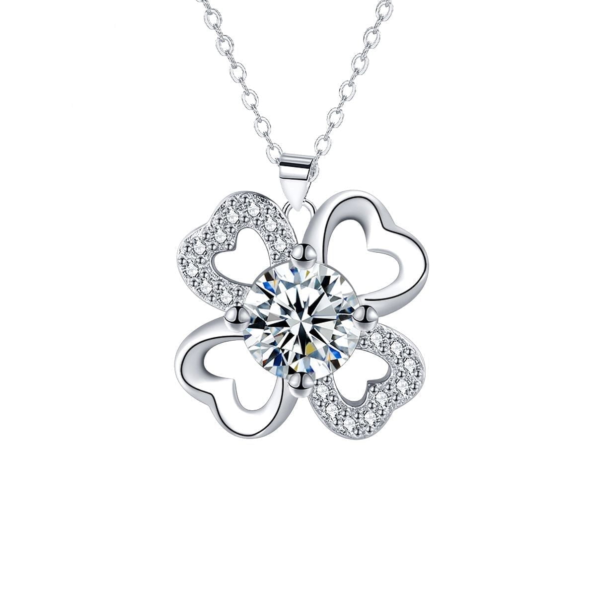 14K Gold Plated Four Leaf Clover Necklace - Dainty Lucky Flower Pendant On 18+2" Chain