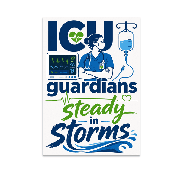 ICU Guardians Steady in Storms - ICU Nurse Decor - 13x19 Poster Print