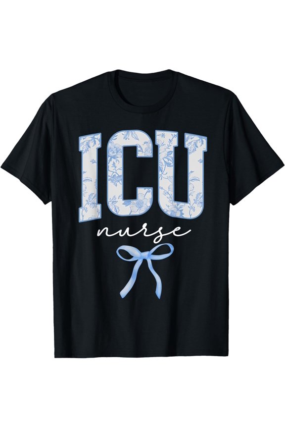 ICU Nurse Coquette Floral Intensive Care Unit Nusing Grad T-Shirt, Unisex T-Shirt