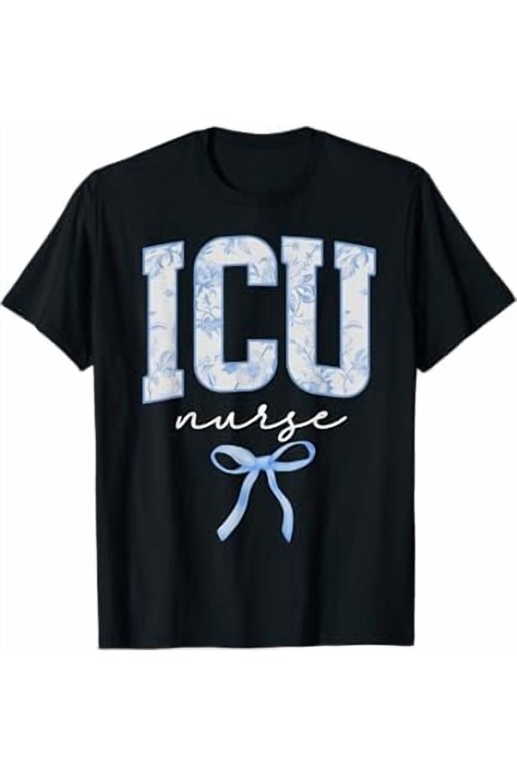 ICU Nurse Coquette Floral Intensive Care Unit Nusing Grad T-Shirt