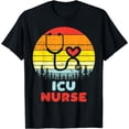 thumbnail image 1 of ICU Nurse Stethoscope Sunset Retro Nursing Men Women Gift T-Shirt, 1 of 4